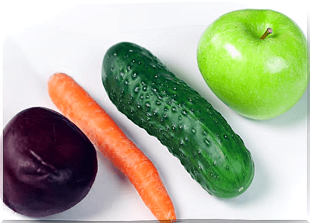 Beet, cucumber and apple juice ingredients