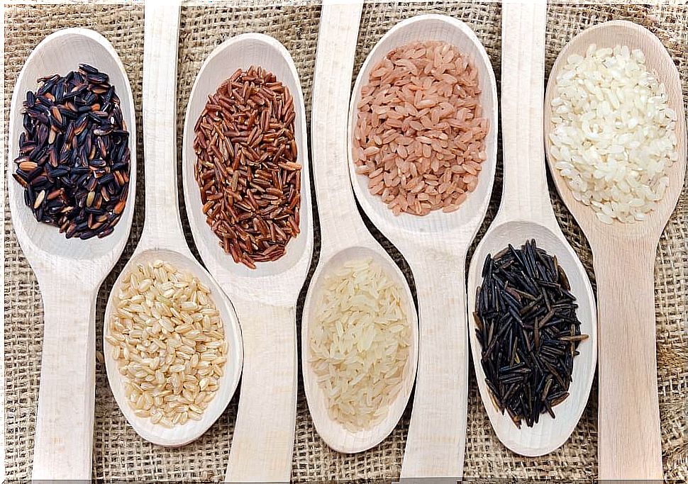 Types of rice.