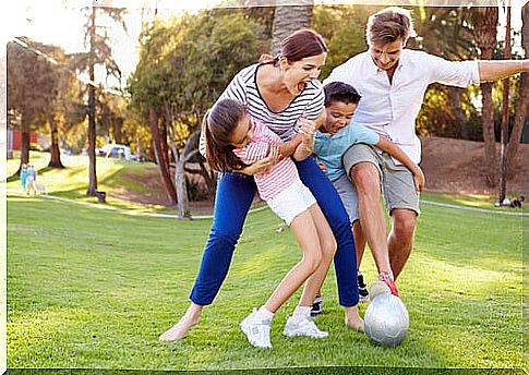 Family playing together.