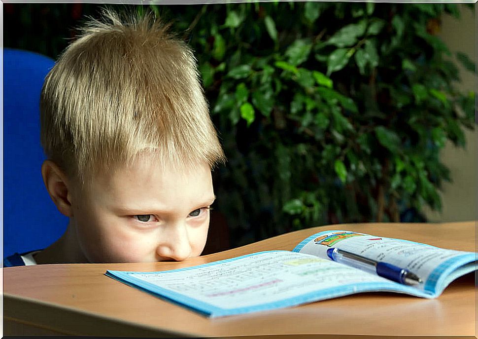 Child distracted from homework