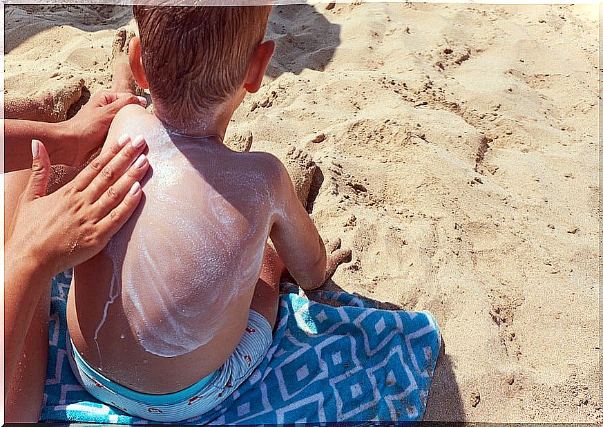 Child's skin in summer